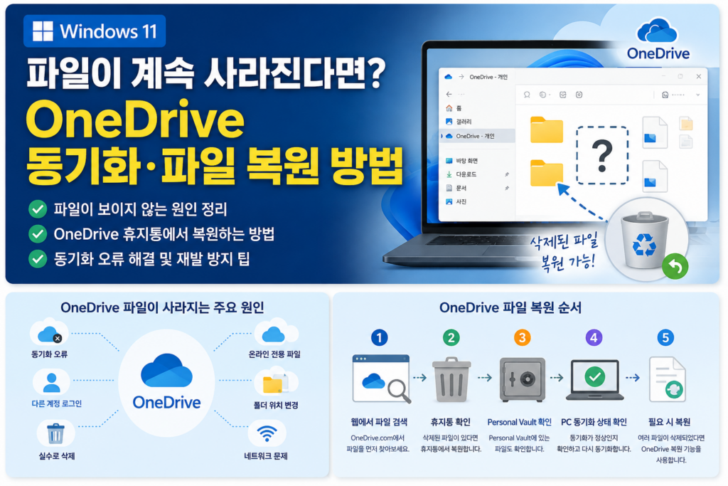 OneDrive 동기화·파일 복원 방법