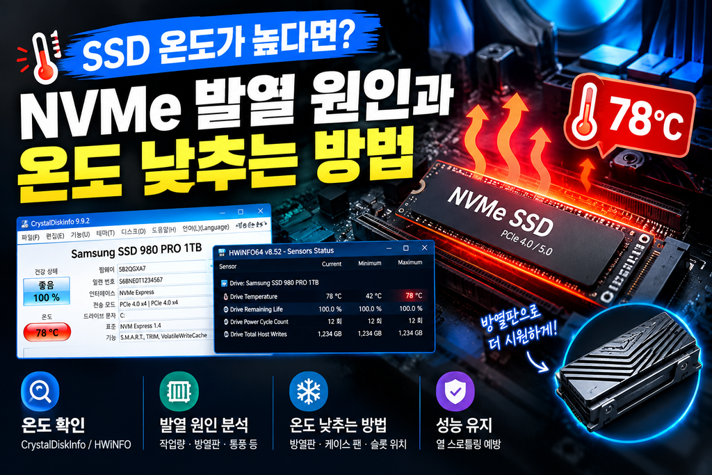 SSD 온도가 높다면? NVMe 발열 원인과 온도 낮추는 방법